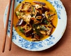 Julie Lin’s recipes for cooking for one: yellow curry with baby aubergine, and Chinese-style spicy garlic celery