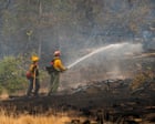 California and Oregon fire crews battle several blazes as forecasters warn more may spark