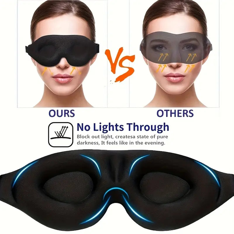 Adjustable 3D Sleep Mask for Men & Women - Breathable, Light-Blocking Eye Cover for Naps & Travel Father's Day, Mother's Day Gift