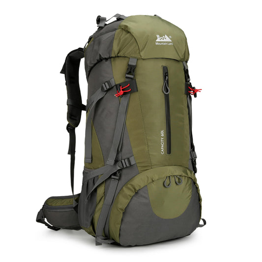 Mountain Land 60L Hiking Waterproof Camping Backpack - Lightweight Durable Large Camping Backpack with Rain Cover Outdoor Sport Backpacking Daypack with Shoe Compartment for Travel Climbing Army Green by Anti Spier