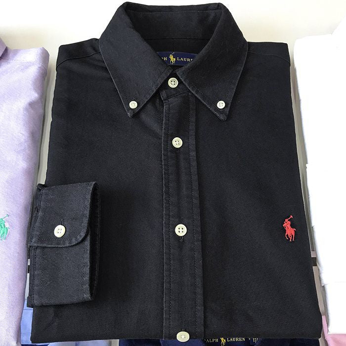 The same style RL Ralph all horse logo embroidered long-sleeved shirt, pure cotton men's POLO shirt with lapels