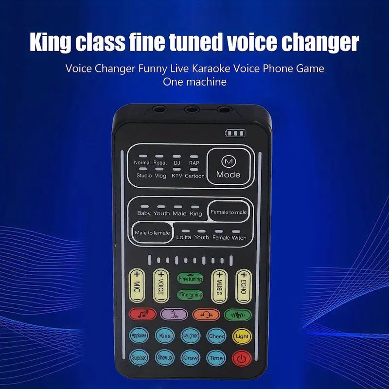 Sound Card Voice Changer - Voice Conversion Modes (Male to Female, Female to Male, Robotic, etc.), Gaming Chat, Karaoke, Live Streaming, Voice Beautification, Rechargeable, Smartphone Compatible, Voice Changer for Phone, Vibrant Interface