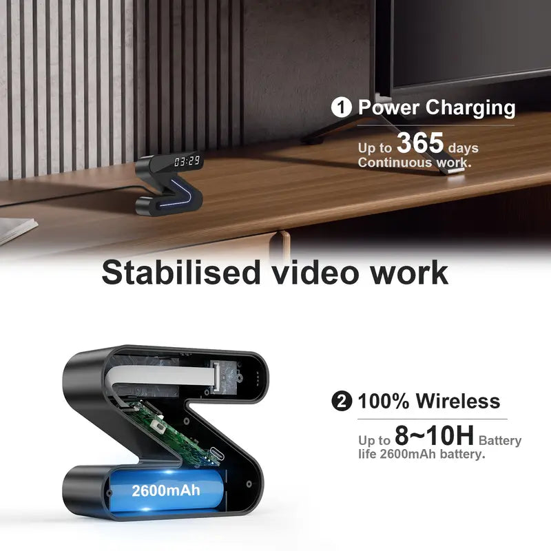 Full HD 1080P Camera Clock - WiFi Camera For Wireless Security Surveillance - Nanny Cam - Night Vision