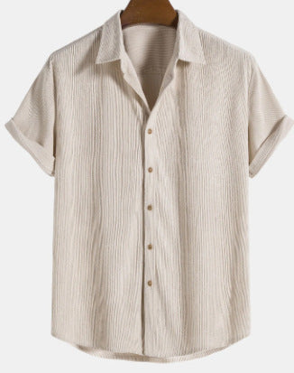 The new Hawaiian casual short-sleeved men's shirt has a handsome 3D print