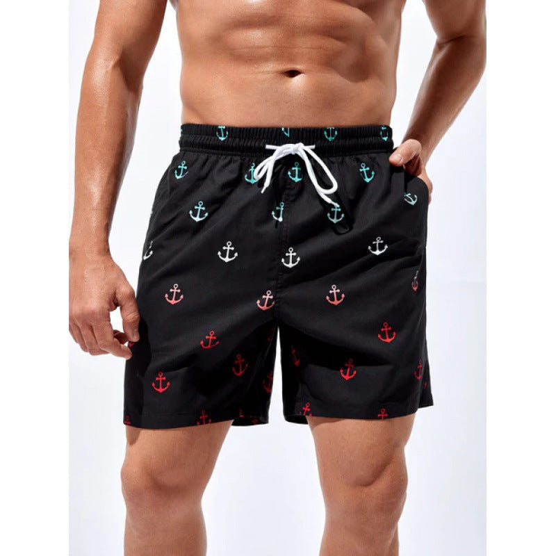 Beach pants men's large size quick dry loose thin men's shorts sports casual flower pants