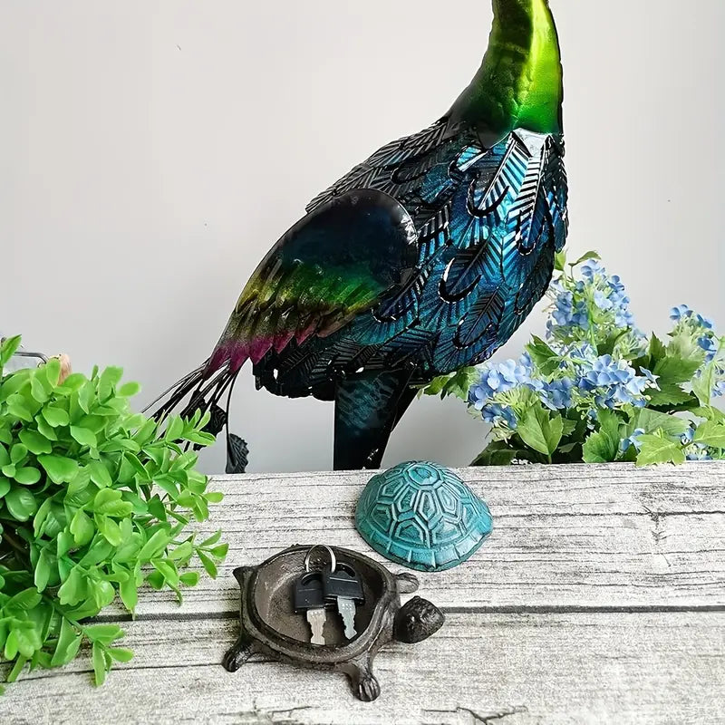 Heavy-Duty Cast Iron Turtle Key Box with Flip-Top Lid - Hidden Key Hider for Door, Garden, Patio - Spare Key Storage - Indoor/Outdoor - Home, Office, Cabin - Outdoor Concealment, Durable, Unique Organizer