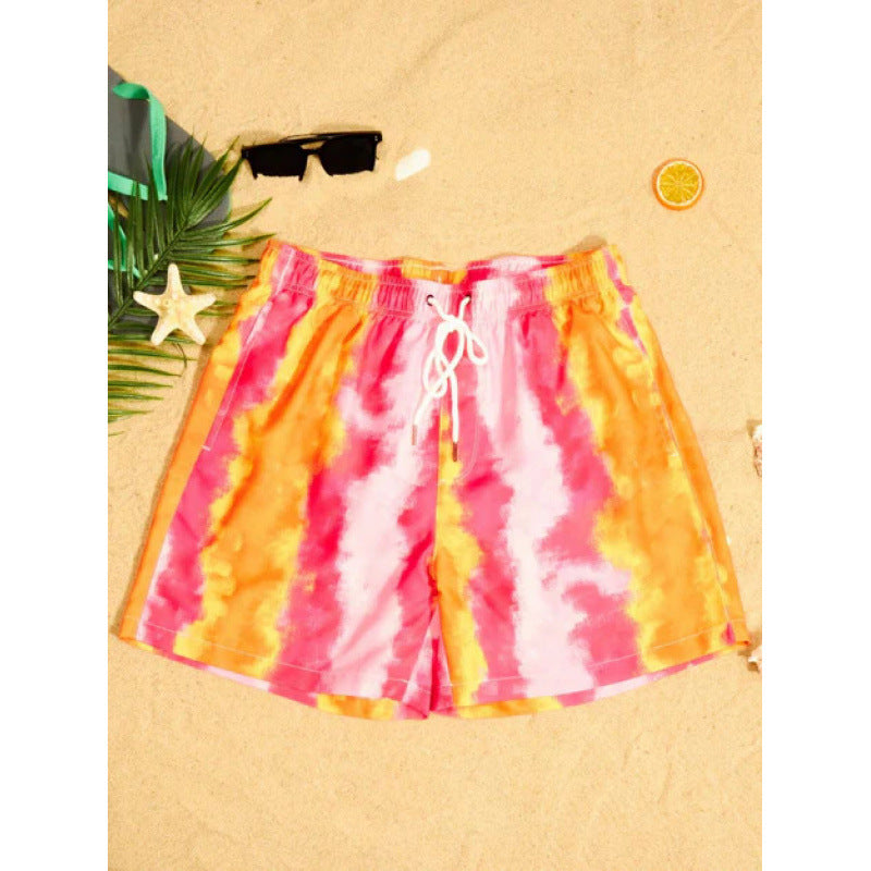 Beach pants men's large size quick dry loose thin men's shorts sports casual flower pants