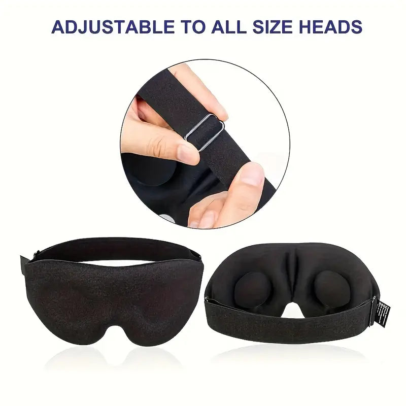 Adjustable 3D Sleep Mask for Men & Women - Breathable, Light-Blocking Eye Cover for Naps & Travel Father's Day, Mother's Day Gift