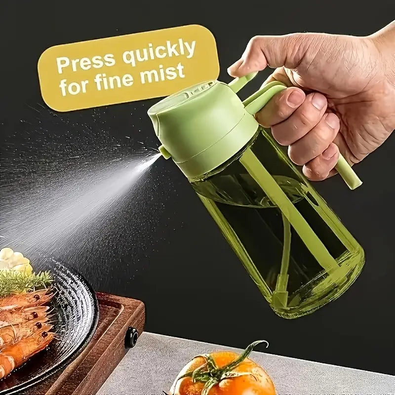 Dual-Purpose Pressurized Oil Sprayer | Large Capacity Leak-Proof Pouring and Spray Bottle for Home Use, BBQ Spray Canister