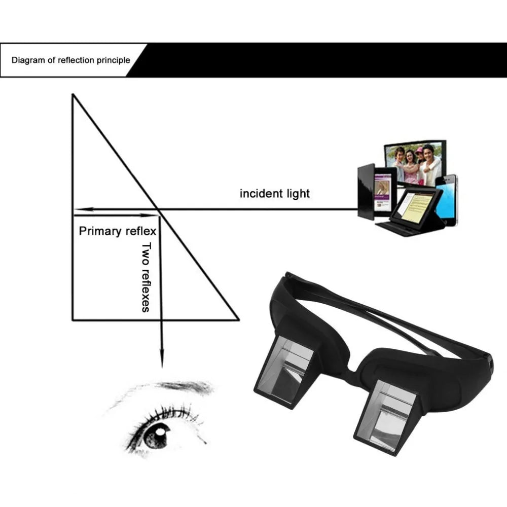Lazy Periscope Horizontal Reading TV Sit View Glasses