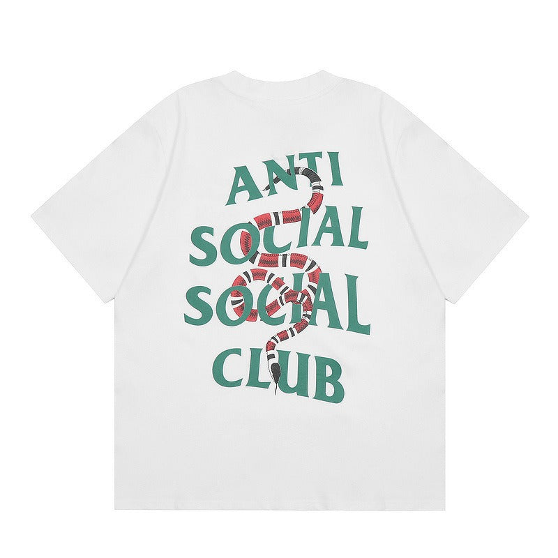 ANTI SOCIAL SOCIAL CLUB High Street Scorpion Snake Tiger alphabet print casual short sleeve T-shirt