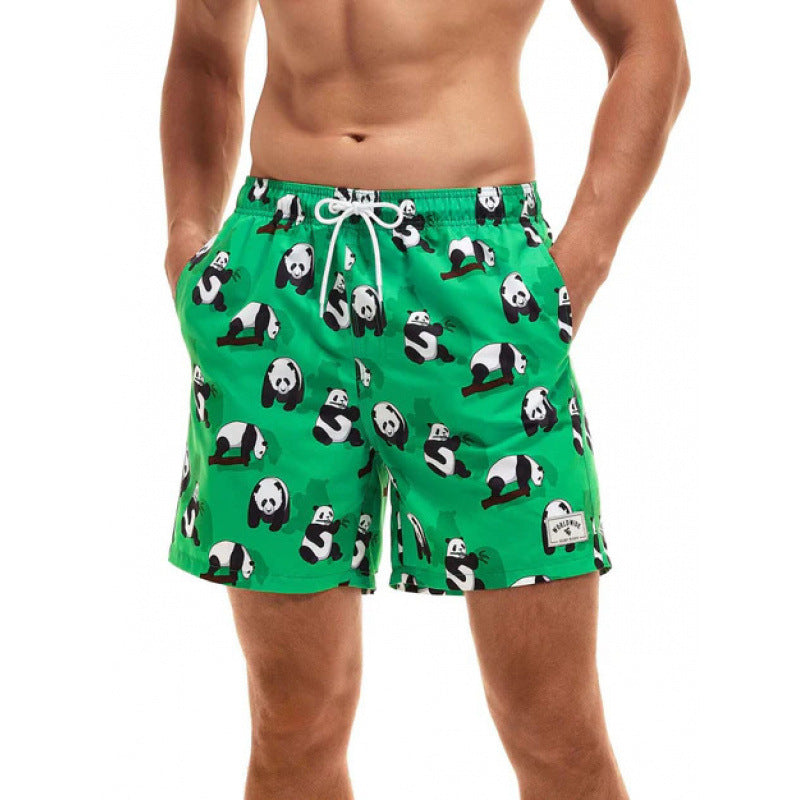 Beach pants men's large size quick dry loose thin men's shorts sports casual flower pants