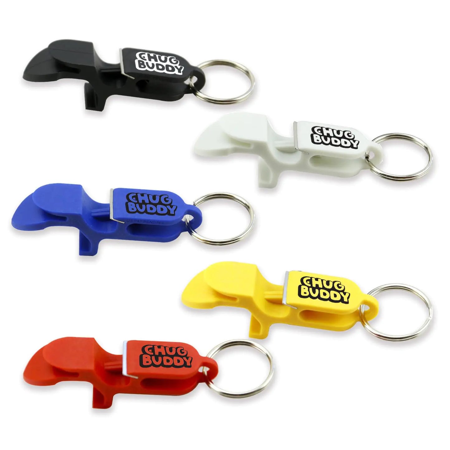 Chug Buddy 5-pack Hard Plastic Shotgun Tool Can Opener Keychain - Shotgun Tool - Shot Gun Tool 4in1 tool - parties tailgating gift (Multicolor)