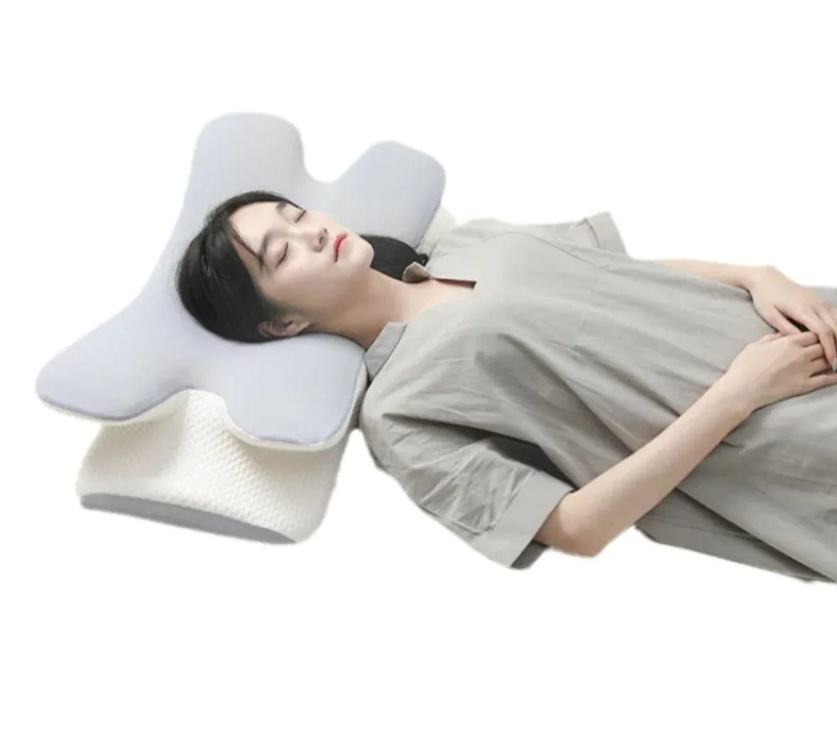 Memory Foam Comfort Pillow providing neck support for optimal sleep.