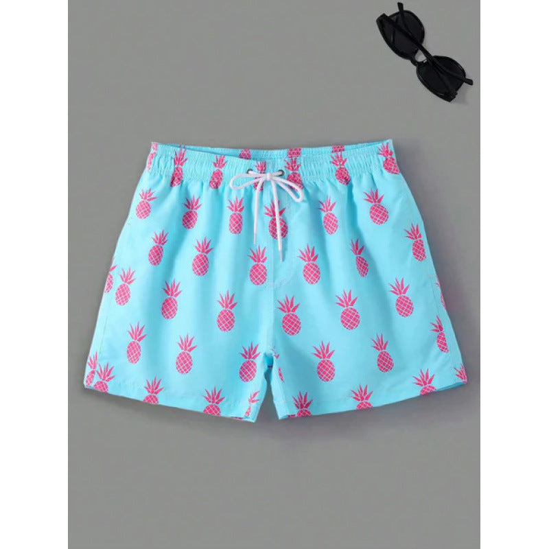 Beach pants men's large size quick dry loose thin men's shorts sports casual flower pants
