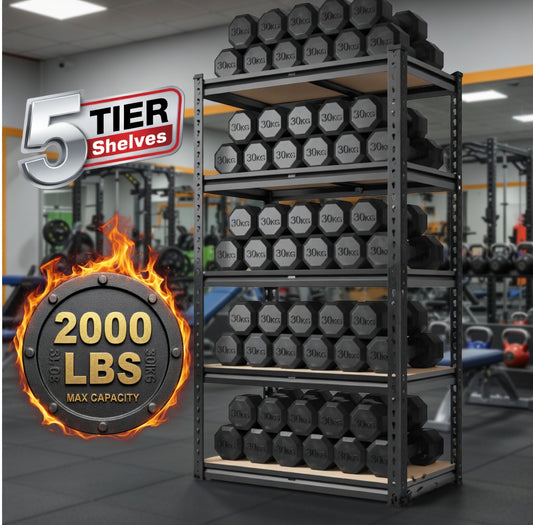 5 tier heavy duty metal storage shelves adjustable rack