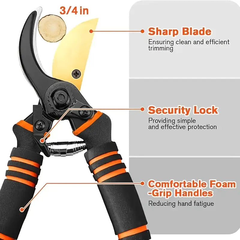 Branch Scissors for trimming and cutting plants with an ergonomic handle and sharp blades