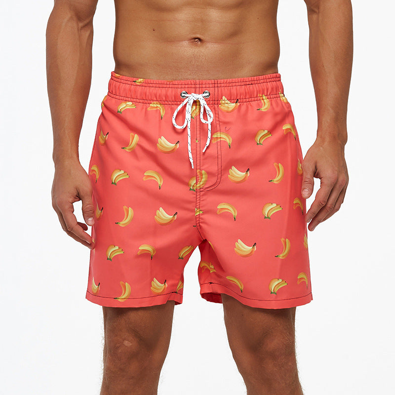 Beach pants men's large size quick dry loose thin men's shorts sports casual flower pants