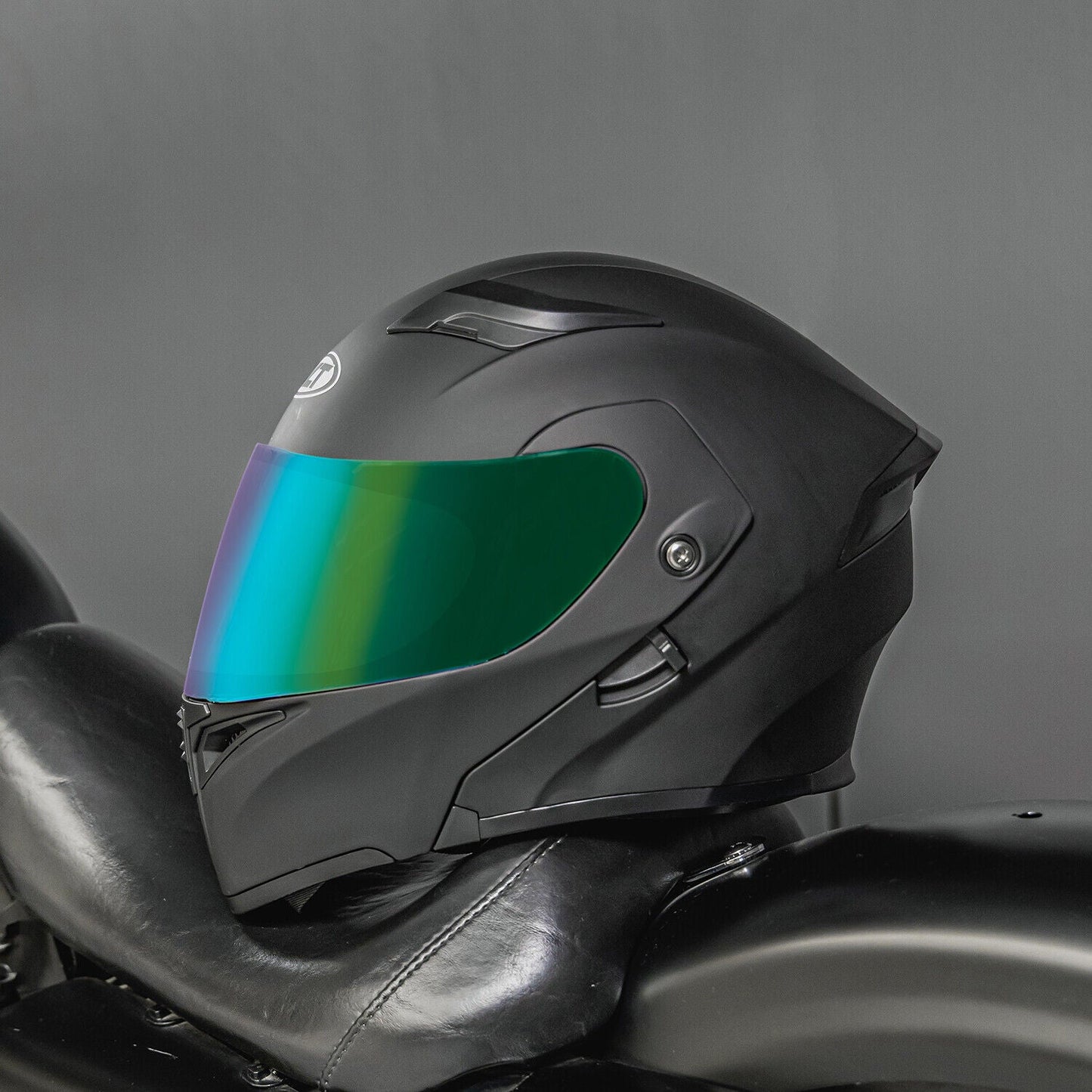 full face dual visor flip modular motorcycle helmet with color lens