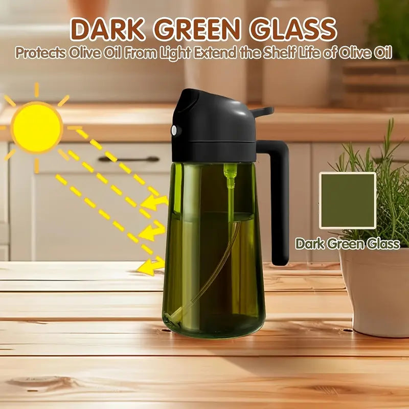 Dual-Purpose Pressurized Oil Sprayer | Large Capacity Leak-Proof Pouring and Spray Bottle for Home Use, BBQ Spray Canister