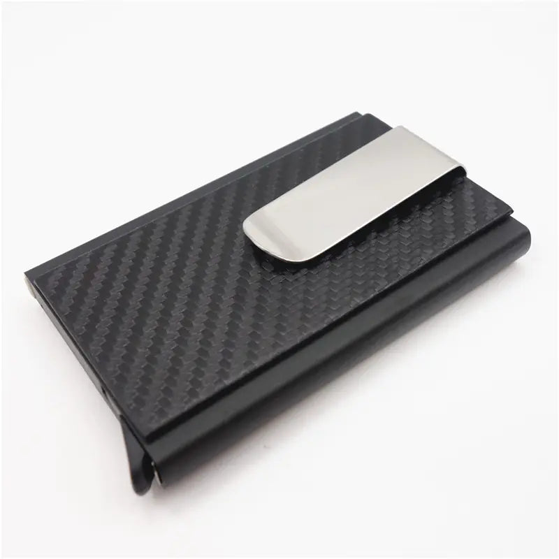 Aluminum Alloy RFID Wallet with Carbon Fiber Card Case