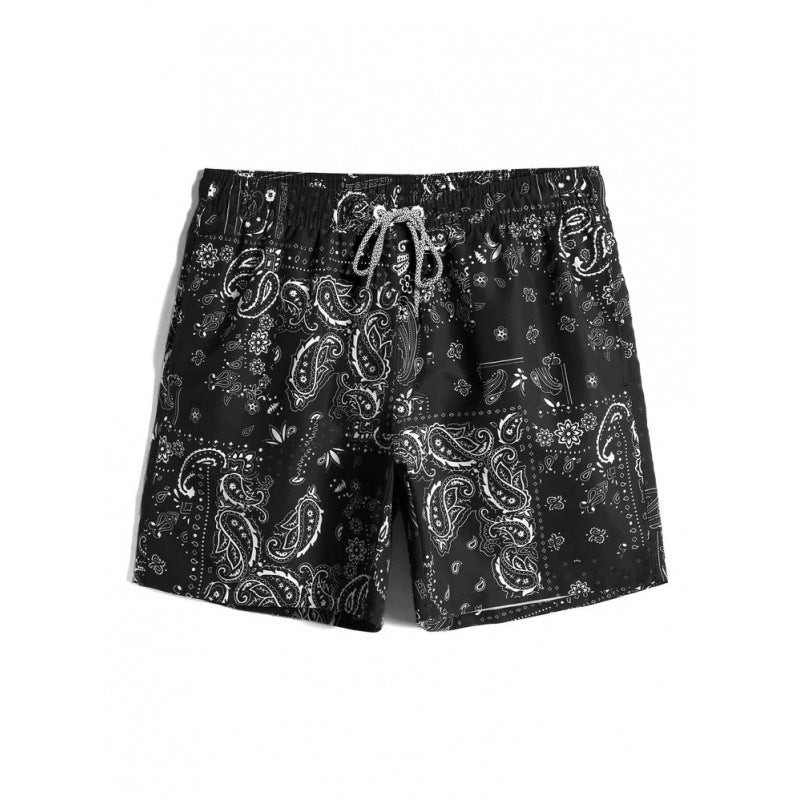 Beach pants men's large size quick dry loose thin men's shorts sports casual flower pants