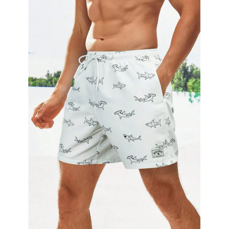 Beach pants men's large size quick dry loose thin men's shorts sports casual flower pants