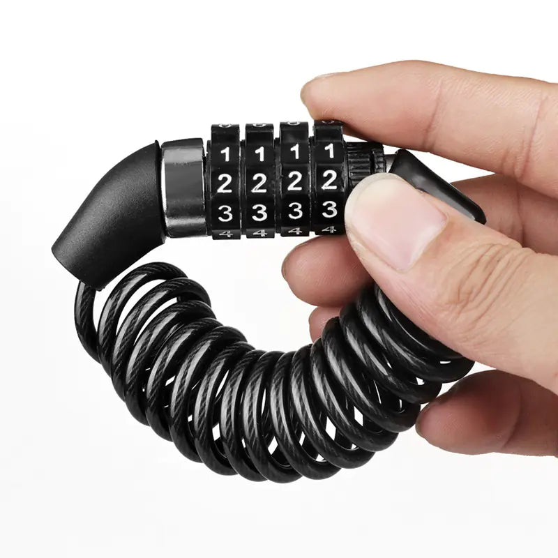 Universal Bicycle Helmet Lock with Steel Cable and Code