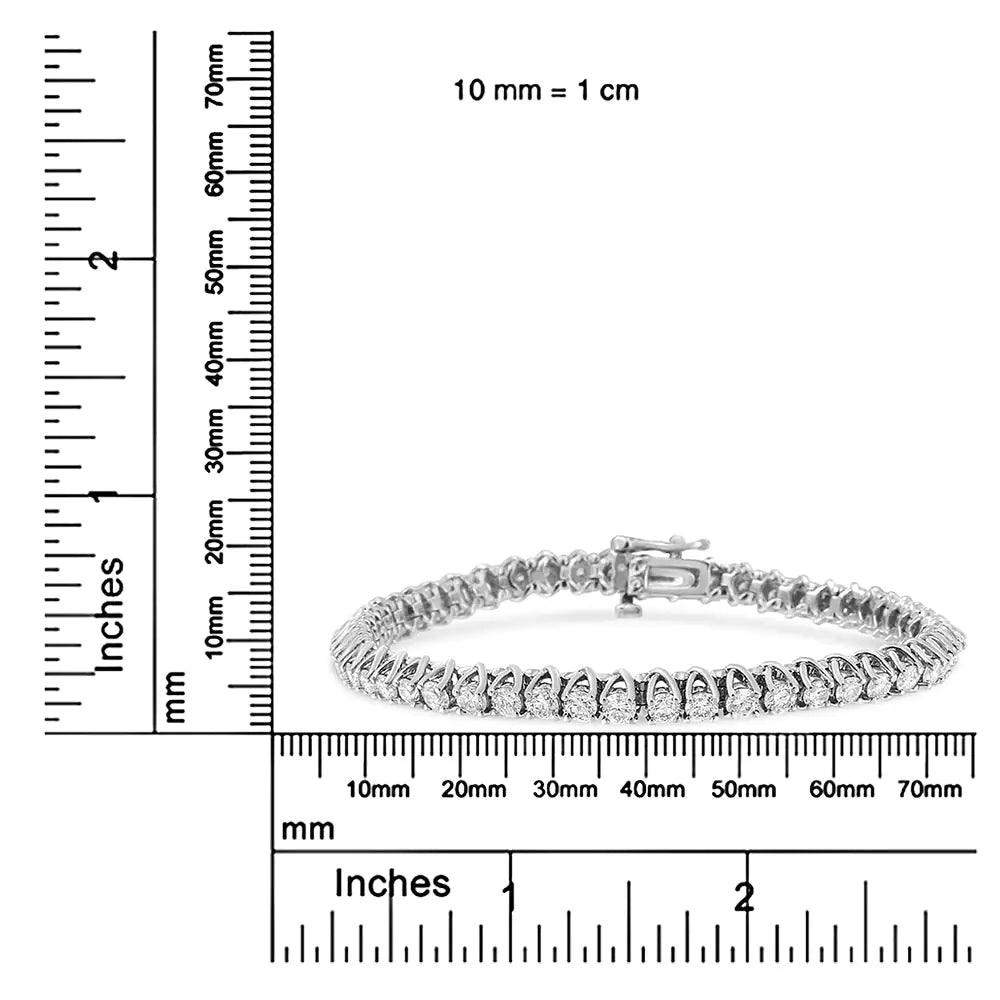 14K White Gold 5.0 Cttw Diamond" Classic Tennis Bracelet for Women (H-I Color, SI1-SI2 Clarity) - 7" Inches - Anti Spier