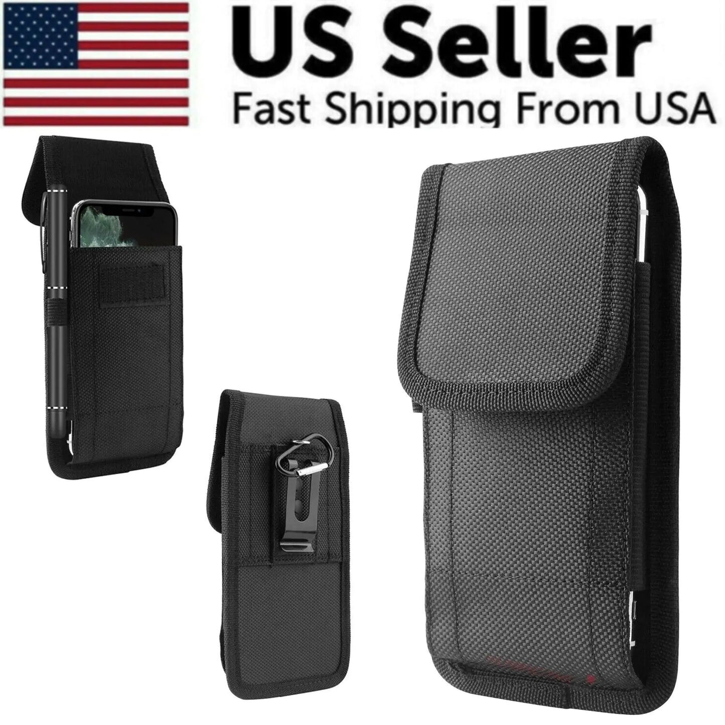 Vertical Cell Phone Holster Pouch Wallet Case With Belt Clip For iPhone Samsung by Anti Spier
