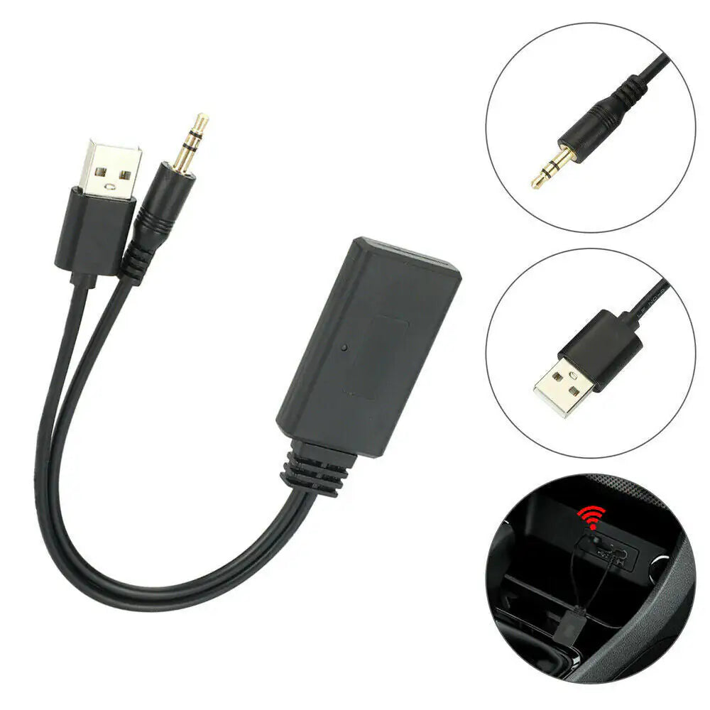 2 In 1 USB Bluetooth 5.0 Transmitter Receiver Adapter Wireless For PC Car Kit - Anti Spier