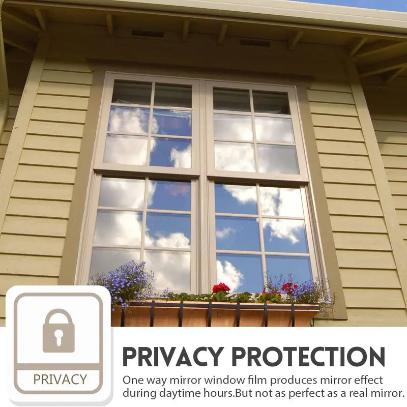 One-Way Daytime Privacy Window Film - Brown-Silvery