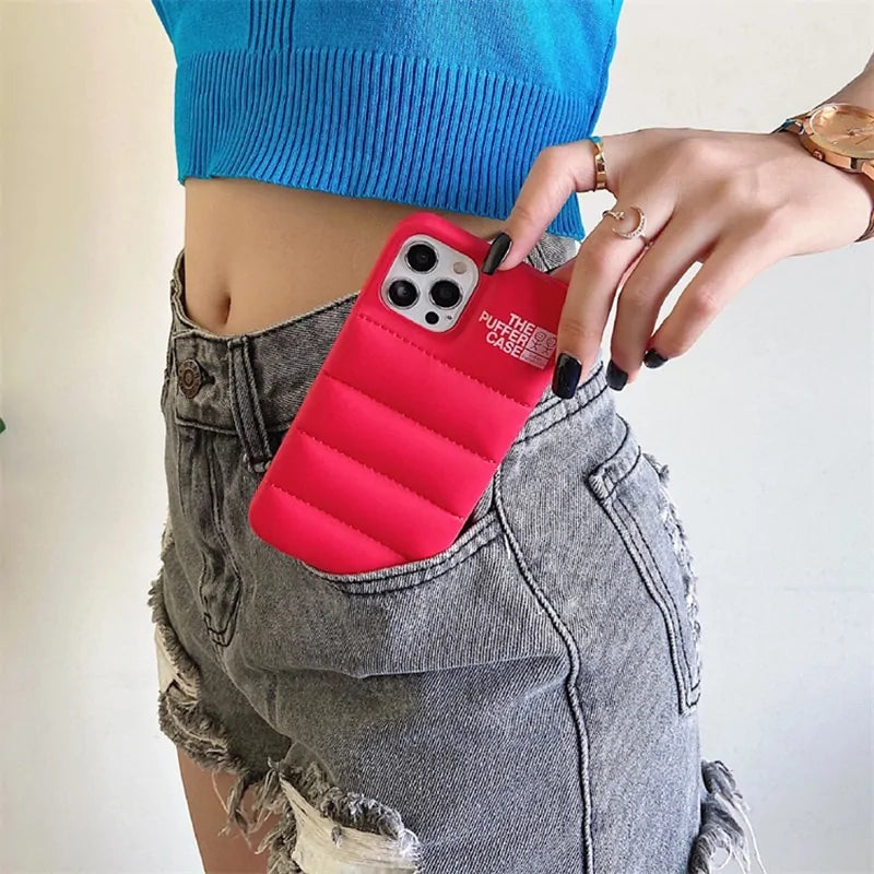Fashion Brand Down Jacket Phone Case For iPhone