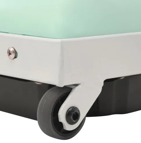 Under desk electric treadmill with dual-use design and portable wheels.