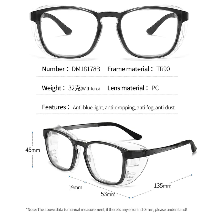 Moisture-Proof Blue Light Blocking Glasses with Prescription Frame
