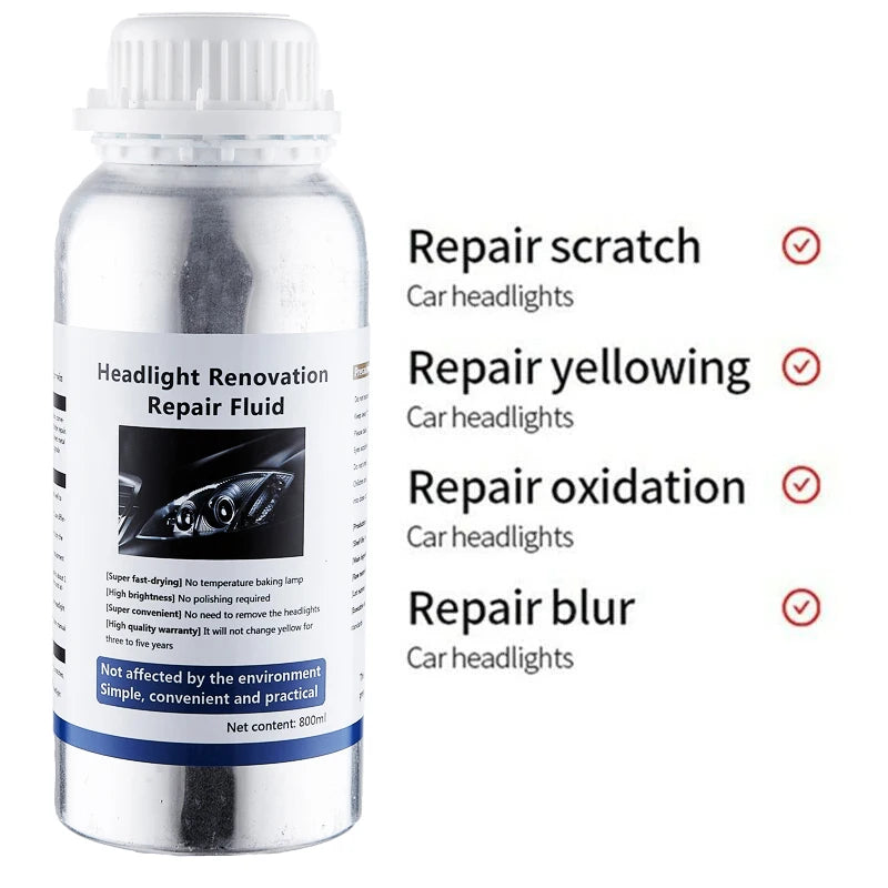 800ML Car Headlight Polishing Liquid Polymer Car Headlamp Renovation Restoration Cleaning Agent Auto Repair Products