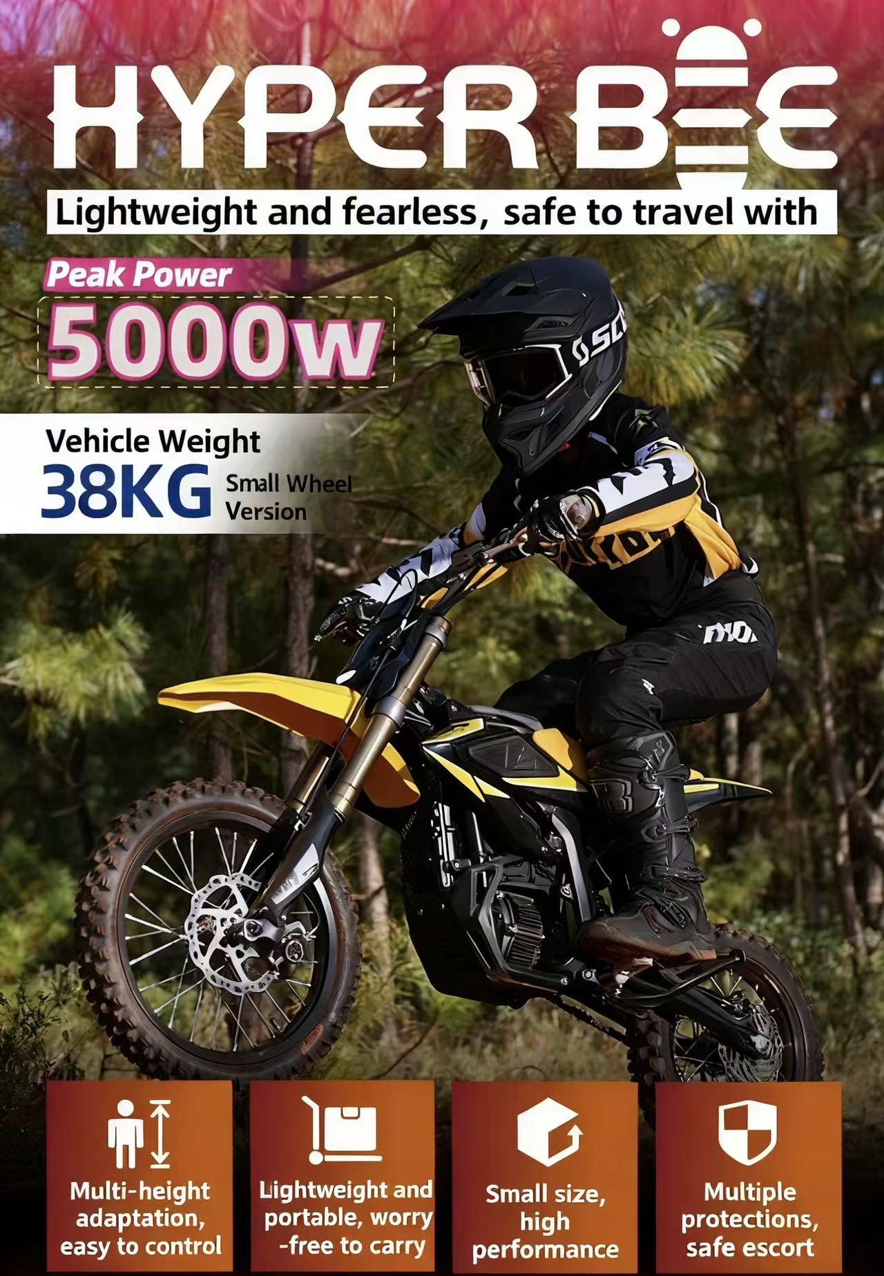 Surron 2026 8kw Surron for Hyper Bee: High-performance Electric Dirt Bike Designed for Off-road Adventures.