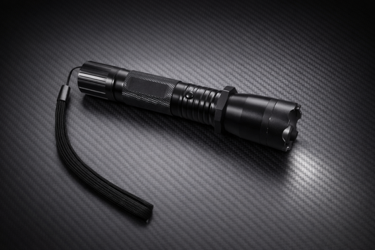 Black Flashlight Stun Shock Rechargeable Super Bright LED with Holster