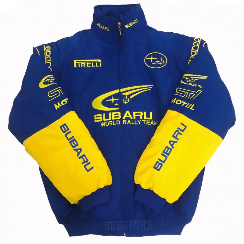 F1 Motorcycle Racing Jacket with Vintage Embroidery