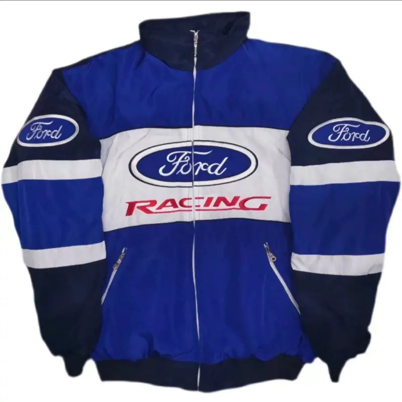 F1 Motorcycle Racing Jacket with Vintage Embroidery