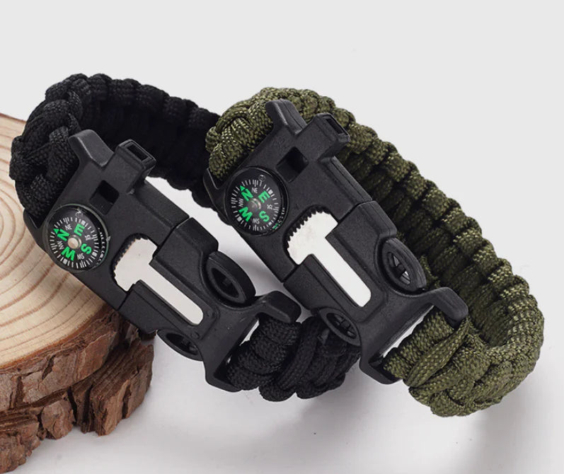 High Decibel Whistle Bracelet with Fire Starter (In Stock)