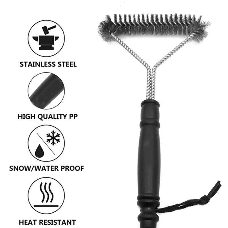 Stainless Steel BBQ Grill Cleaning Brush - 1pc Tool