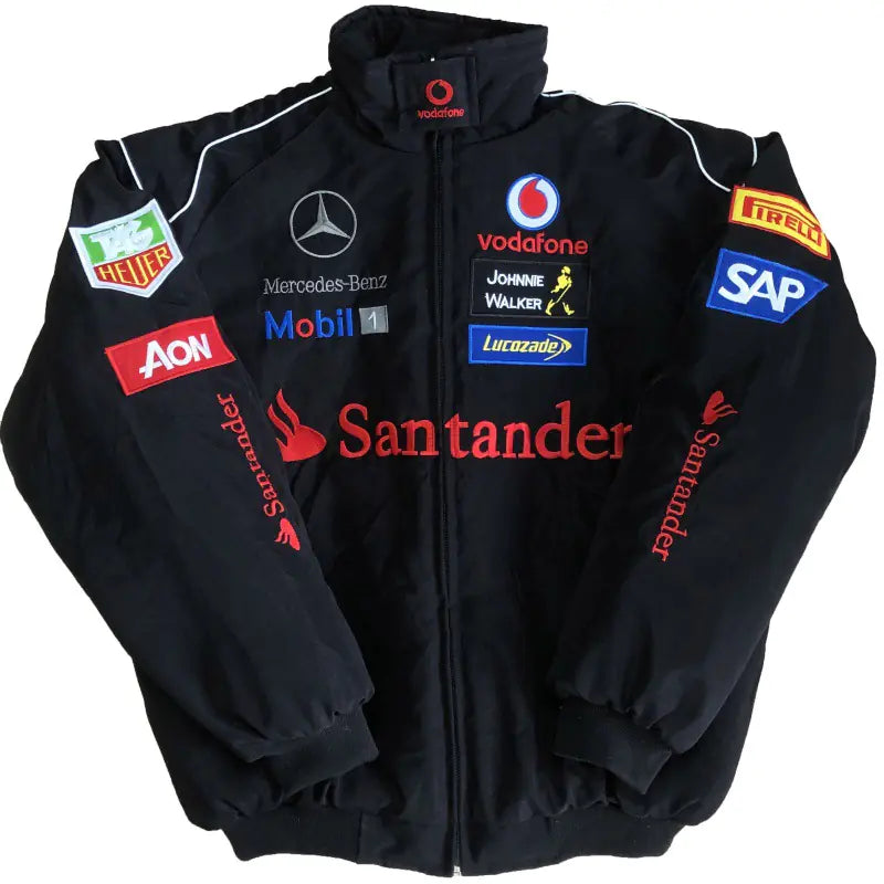 F1 Motorcycle Racing Jacket with Vintage Embroidery