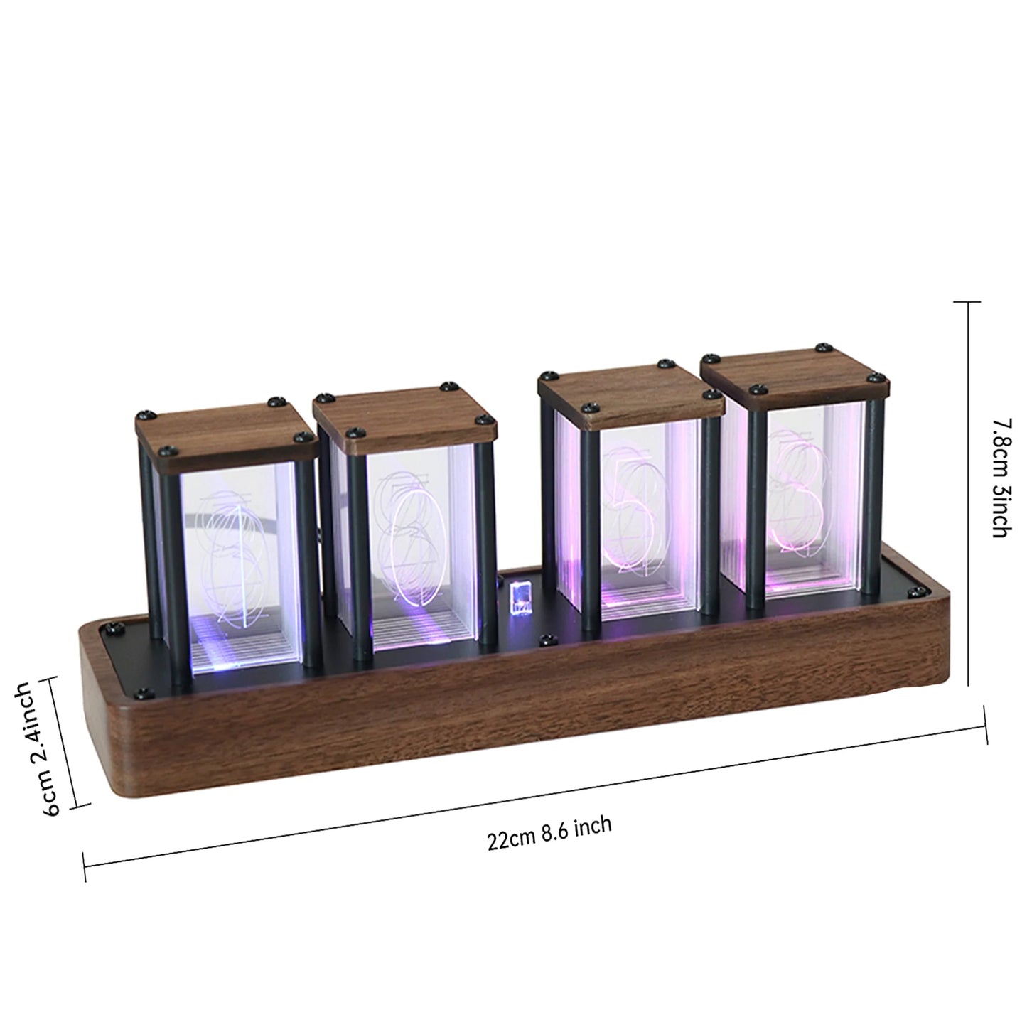 Clocteck Nixie Tube Clock Wifi Digital RGB LED Desk Large Display rgb Clock for Bedroom desk No Assembly Required - Vintage Gift