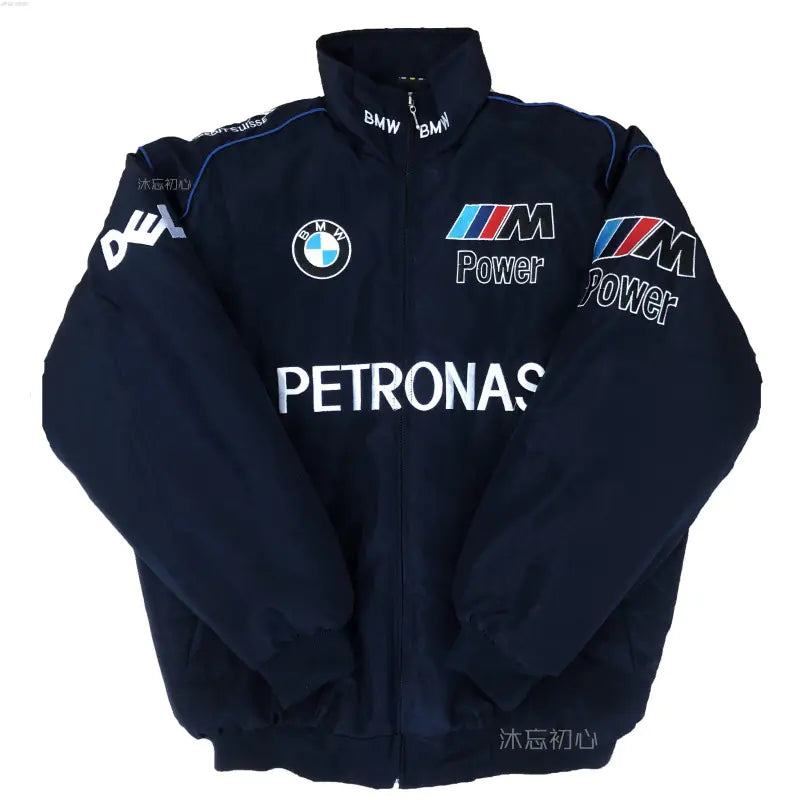 F1 Motorcycle Racing Jacket with Vintage Embroidery