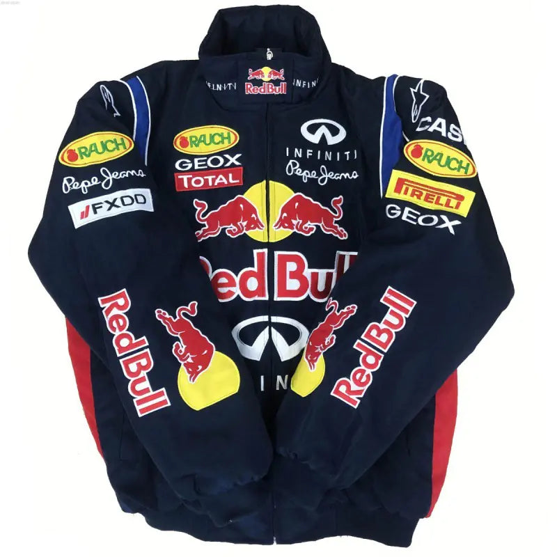 F1 Motorcycle Racing Jacket with Vintage Embroidery