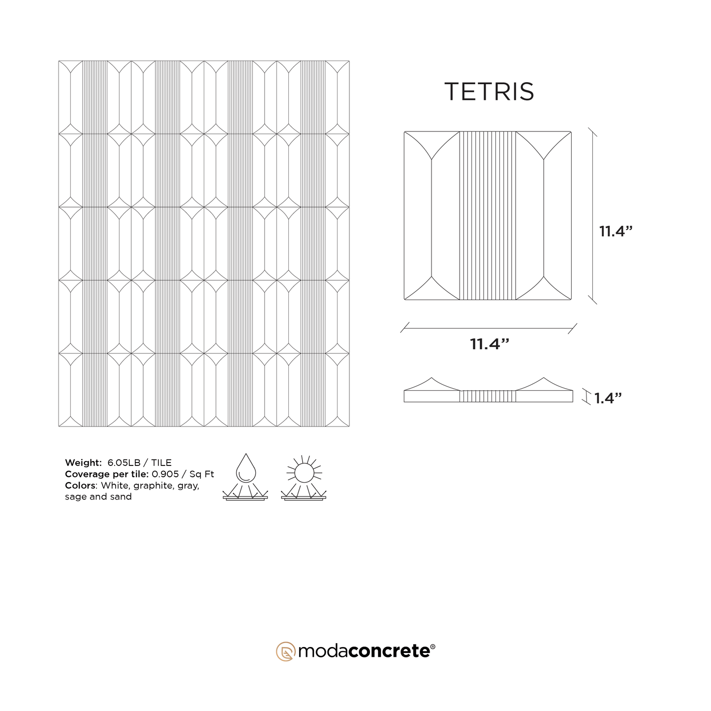 TETRIS Concrete Wall Tile