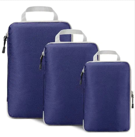 Amazon Travel Compressed Storage Bag 3-Piece Set in premium nylon, cube-style design for optimized travel storage.