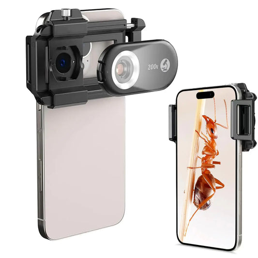 UltraZoom 200X Smartphone Microscope with 12 LED Lights