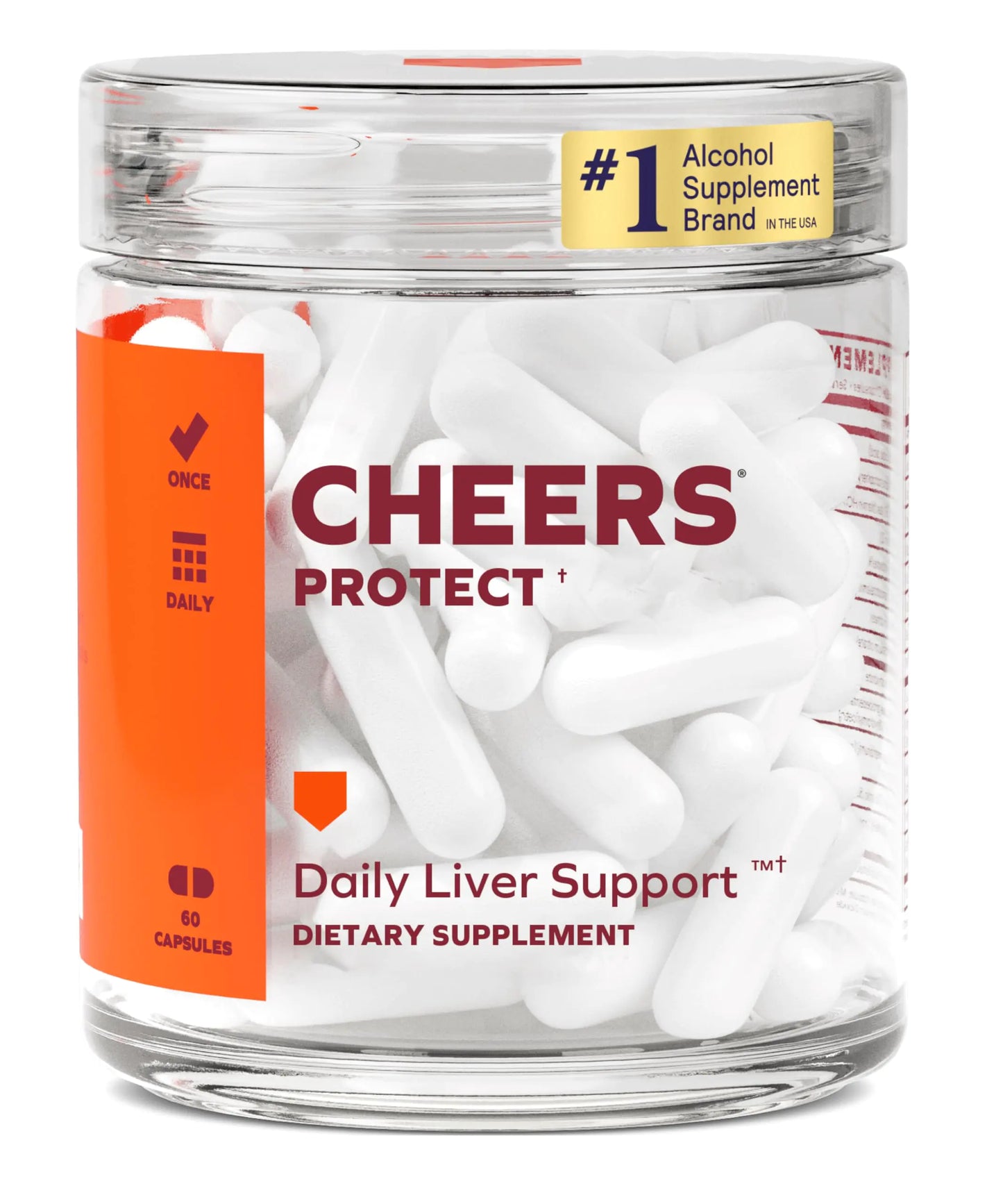 Cheers Protect | Daily Liver Supplement for Drinkers with L-Cysteine + DHM | Increase Glutathione Levels | 30 Doses | Cysteine Dihydromyricetin Milk Thistle Prickly Pear B-Vitamins Ginger